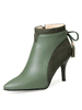 Bottine femme à bout pointu et talons aigus en micro daim unicolore avec lacets Boots