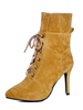 Bottine femme à bout pointu et talons aigus en nubuck unicolore Boots