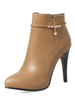 Bottine femme à bout pointu et talons aigus en Synthétique unicolore ornement métallique Boots