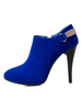 Bottine femme à bout pointu et talons aigus en velours côtelé unicolore avec strass escarpins