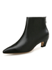 Bottine femme à bout pointu et talons chiots artificiel noire unicolore Boots