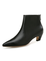 Bottine femme à bout pointu et talons chiots artificiel noire unicolore Boots