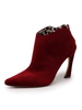 Bottine femme à bout pointu et talons originaux en velours côtelé unicolore Boots