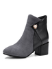 Bottine femme à bout pointu et talons épais en Synthétique bicolore avec perles Boots