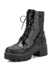 Bottine femme à bout rond et talons épais en Synthétique unicolore avec paillettes Boots