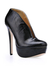 Bottine femme à talon aigu en cuir verni noir