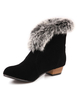 Bottine femme bottes courtes femmes noires rondes Toe fausse fourrure