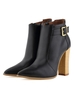 Bottine femme bout pointu talons épais à zip