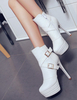 Bottine femme en Synthétique Bottes talon aigu bout rond avec boucle