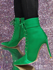 Bottines à bout pointu et talon aiguille vertes pour femmes