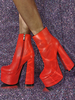 Bottines à bout rond et talon épais pour femmes
