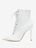 Bottines à lacets blanches pour femmes bottines à bout pointu et talon aiguille