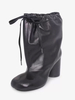 Bottines à lacets noires pour femmes à bout carré