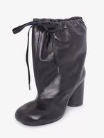 Bottines à lacets noires pour femmes à bout carré