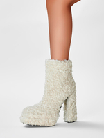 Bottines À Plateforme Bout Rond Bottes Chaussures Femme À Talons Épais