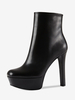 Bottines à plateforme noires et à talons hauts et bout rond