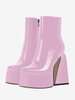 Bottines à plateforme roses Bottines à talons épais et bout rond