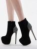 Bottines À Talon Aiguille À Bout Rond Strass Femmes