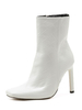 Bottines à Talon Haute Fin Femme avec Bout Carré à Cuir Synthétique Vernis à Zip Bottines Femme