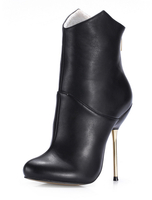 Bottines à talons aiguilles en Synthétique noir avec zip dans le dos