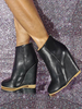 Bottines À Talons Compensés À Bout Rond Chaussures Pour Femmes Bottines