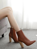 Bottines à Talons Hautes Femmes Hivers avec Bout Pointu à Cuir Synthétique Unicolore