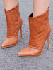 Bottines à Talons Hautes Fins Femmes Hivers à Cuir Synthétique à Bout Pointu Unicolore