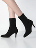 Bottines à Talons Hautes Fins Femmes Hivers à Cuir Synthétique en Crôute à Bout Pointu Unicolore