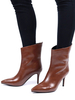 Bottines à Talons Hautes Fins Femmes Hivers à Cuir Synthétiques Vernis avec Bout Pointu Unicolore