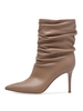 Bottines à Talons Hauts à Zip en Cuir Synthétique Unicolore