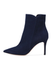 Bottines à Talons Hauts à Zip en Cuir Synthétique Unicolore