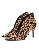 Bottines à Talons Hauts à Zip en Cuir Synthétique Unicolore