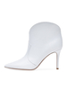 Bottines à Talons Hauts à Zip en Cuir Synthétique Unicolore