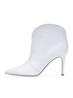 Bottines à Talons Hauts à Zip en Cuir Synthétique Unicolore