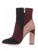 Bottines à Talons Hauts à Zip Tricolores