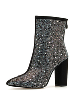 Bottines à Talons Hauts avec Bout Pointu Femme en Paillettes Bicolores