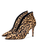 Bottines à talons hauts en daim avec bout pointu et bottines à léopard