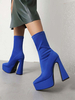 Bottines à Talons Hauts Femme avec Bout Rond Unicolore
