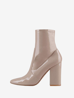 Bottines à Talons Hauts Femme avec Bout Rond Verni Unicolore