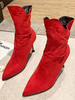 Bottines à Talons Hauts Fins Hiver Femme à Cuir Synthétique en Croûte avec Bout Pointu Unicolore Bottines Femme
