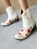Bottines à Talons Hauts Imprimés Fleuries