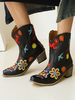 Bottines à Talons Hauts Imprimés Fleuries