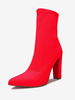 Bottines À Talons Épais En Tissu Élastique Pour Femmes