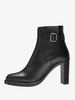 Bottines à talons épais pour femmes bottes à talons hauts noires avec boucle