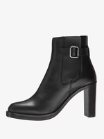 Bottines à talons épais pour femmes bottes à talons hauts noires avec boucle