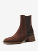 Bottines Chelsea en daim pour femmes bottines à bout carré et talon épais
