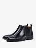 Bottines Chelsea noires à bout carré pour homme en cuir de vache bottines de mariage pour bal de fin dannée