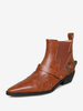 Bottines Chelsea pour femmes bottines plates marron à bout pointu et boucle
