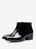 Bottines Chelsea pour hommes en cuir de vachette chic à bout pointu et bottines courtes noires