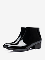 Bottines Chelsea pour hommes en cuir de vachette chic à bout pointu et bottines courtes noires